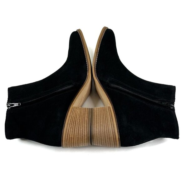 Paul Green Vienna Black Suede Ankle Boots Women's US 8.5 UK 6 Booties Cutout New - Picture 6 of 11